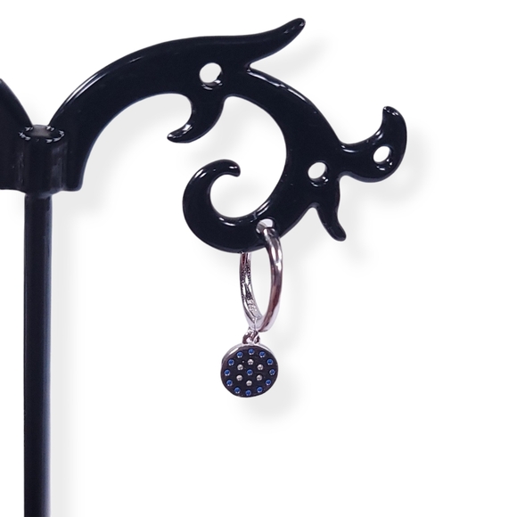 New! Evil earrings Style Sterling Silver Plating Ear Hoop - Picture 2 of 5